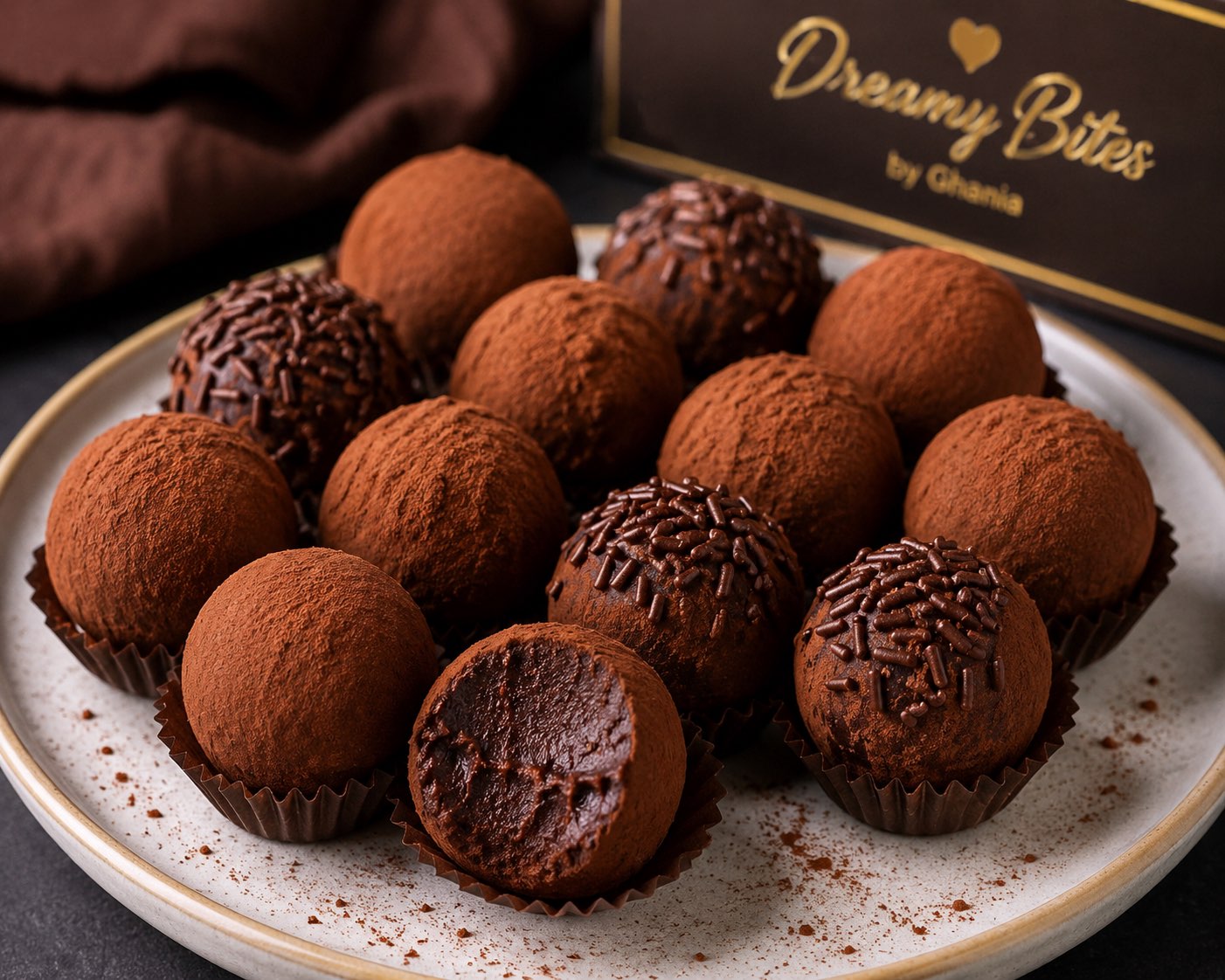 Handmade chocolate truffles from Dreamy Bites by Ghania